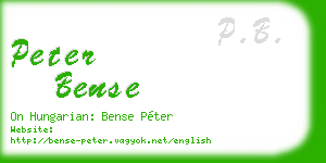 peter bense business card